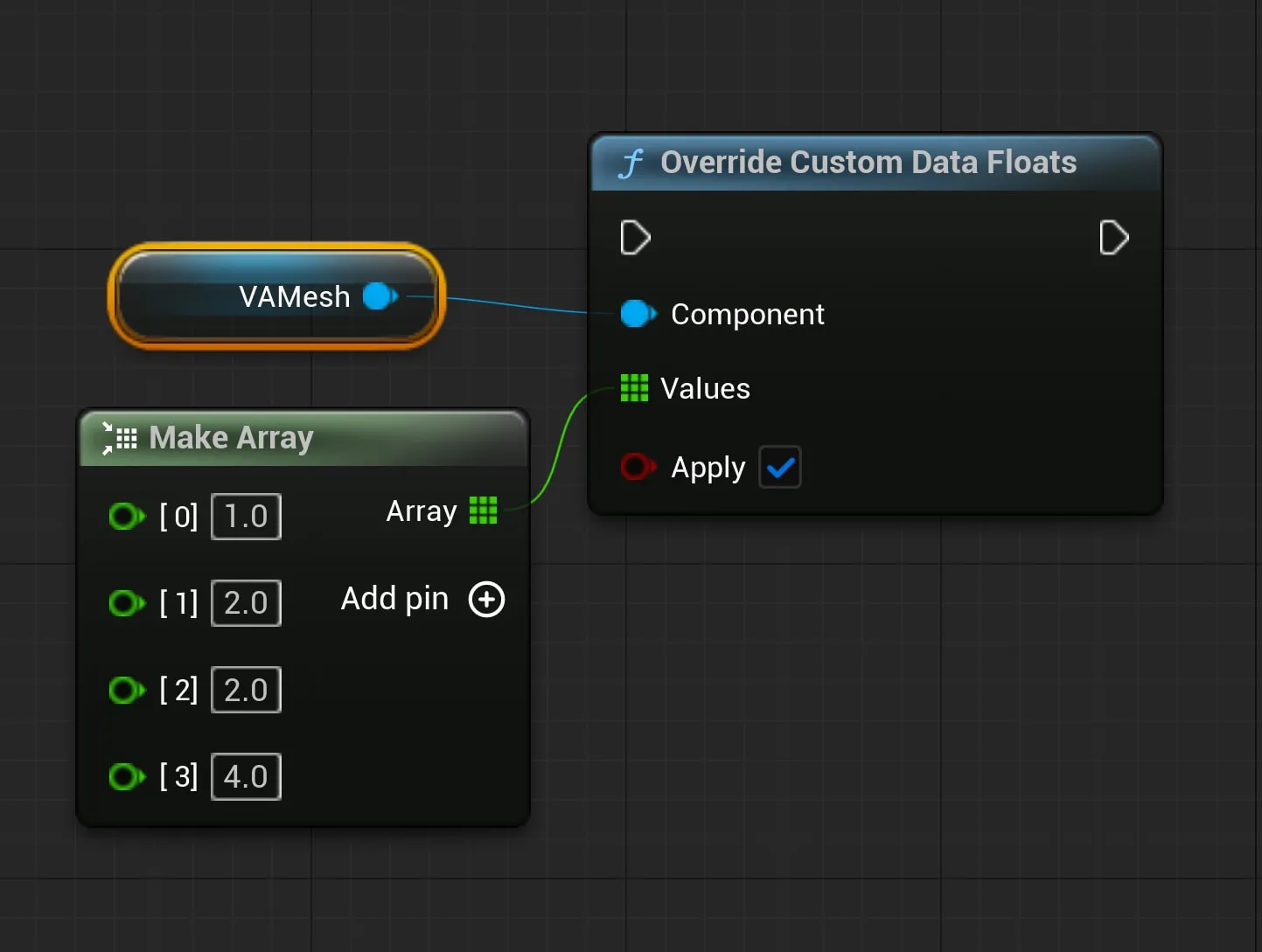 Override Custom Data Floats