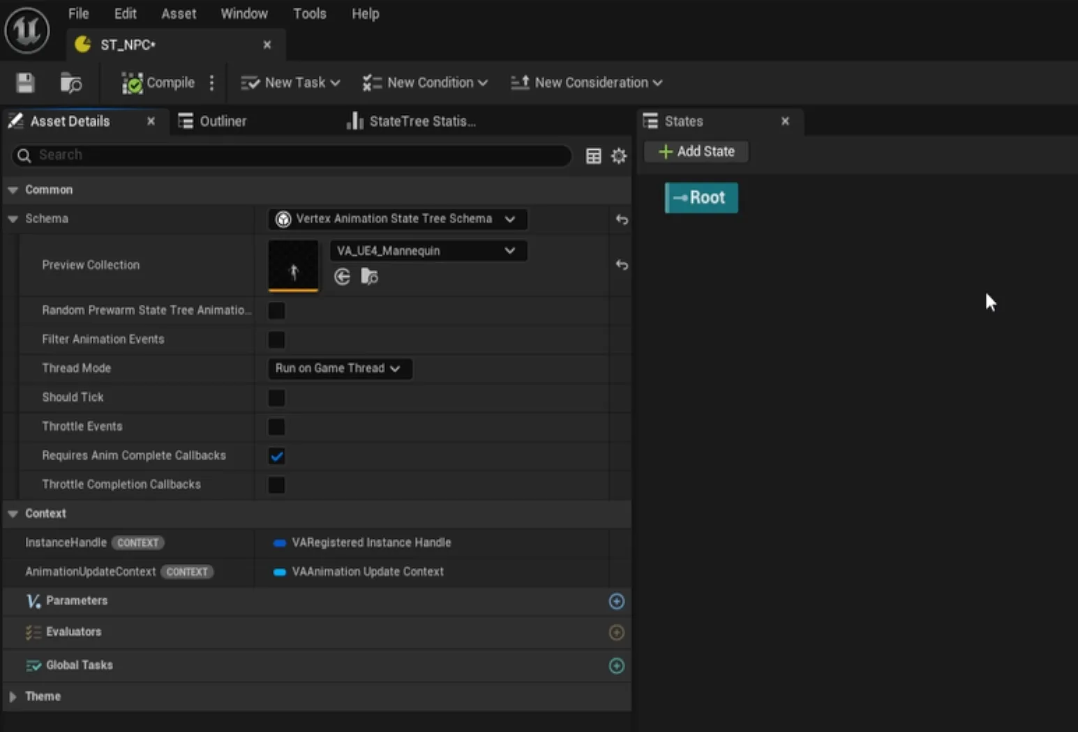 Asset Details panel showing Preview Collection set to the mannequin
