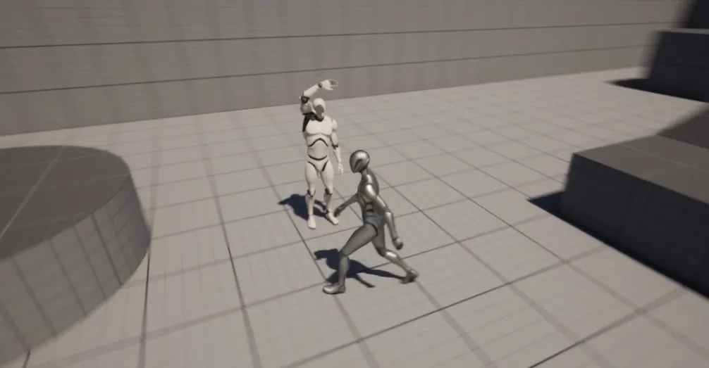 The finished NPC waves at the player as they enter the trigger