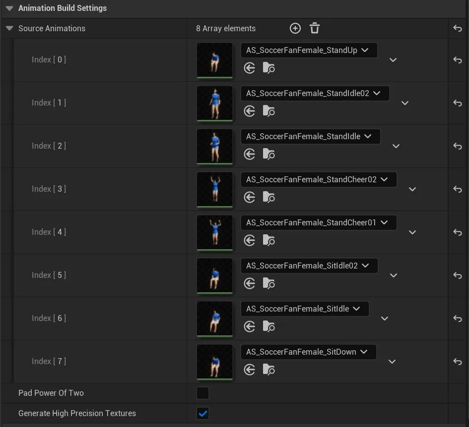Animation Build Settings